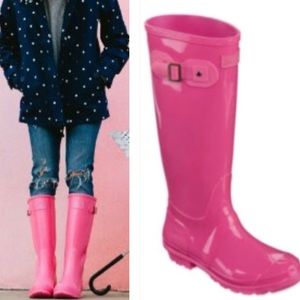 pink women's rain boots